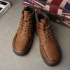 Мужские высокие кожаные ботинки, повседневные кроссовки