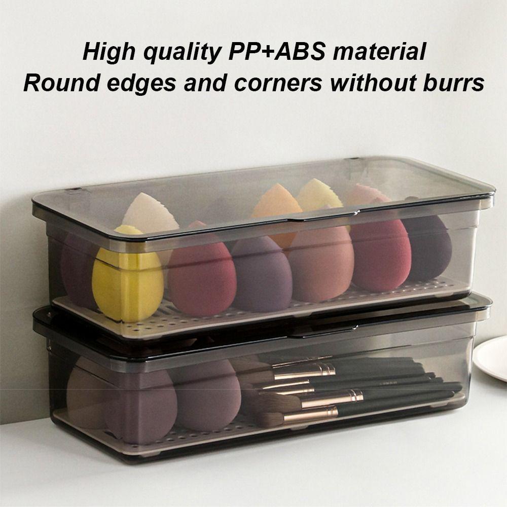 Makeup Brush Holder With Cover Desktop Organizer Cosmetics Storage Storage Box Stationery Container