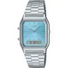 CASIO Ана-Цифровые Кварцевые Наручные Часы Серия Vintage AQ-230A-2A1MQY Унисекс Двойное Время Ледяной Синий Зарубежная Модель