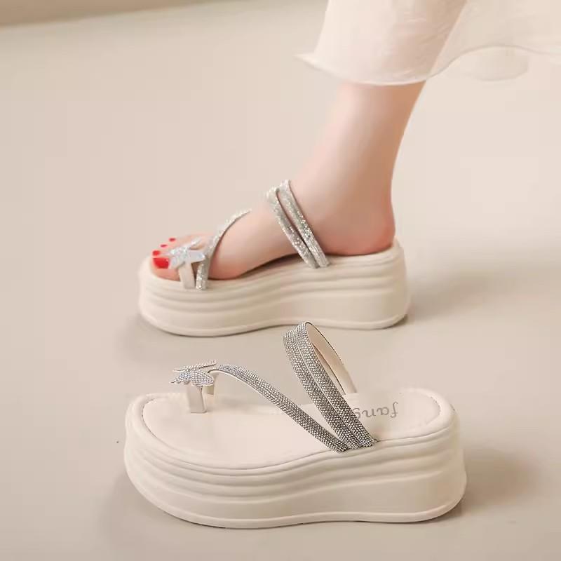 Fashion Womens Wedges Heels Sandal Thick Bottom Casual Shoes Ladies Leisure Summer Sandals Woman Shoes Women Platform Flip Flops