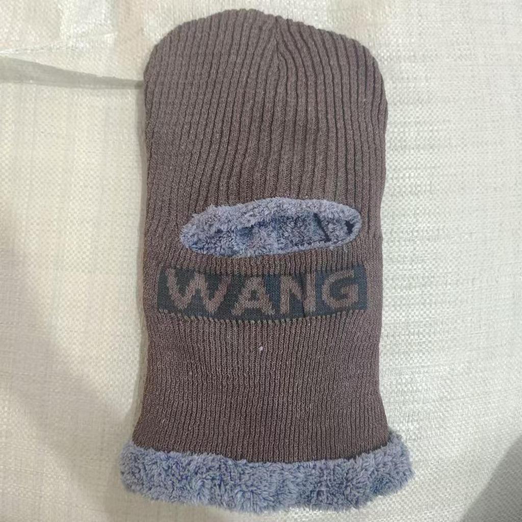 Треугольная вязаная шерстяная шапка для мужчин - на бархатной подкладке, утолщенная, теплая, морозостойкая, в корейском стиле, осенне-зимняя велосипедная кепка-пуловер