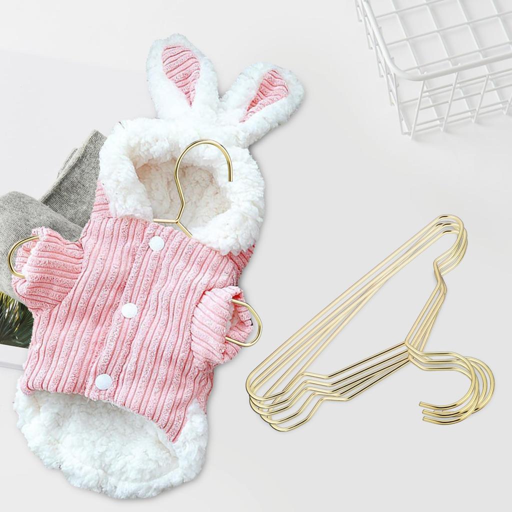 LIOOBO вешалка для домашних животных 20 см, детская вешалка, мини-вешалка для одежды, легкая, прочная, стильная, для хранения, для маленьких собак, кошек, набор из 10 штук, золотистая, нескользящая