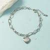 925 Sterling Silver Vintage Heart Shape Charm Bracelet & Bangle For Women Wedding Jewelry Sl036