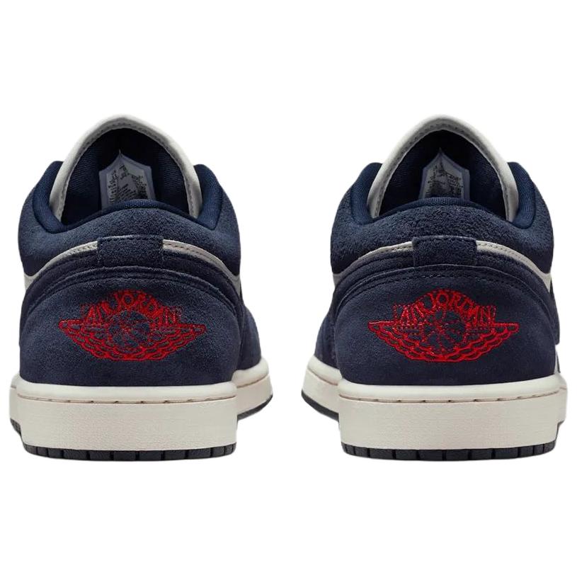 Jordan Air Jordan 1 Low Винтажные Баскетбольные Кроссовки Унисекс Морской Синий IO7448-400