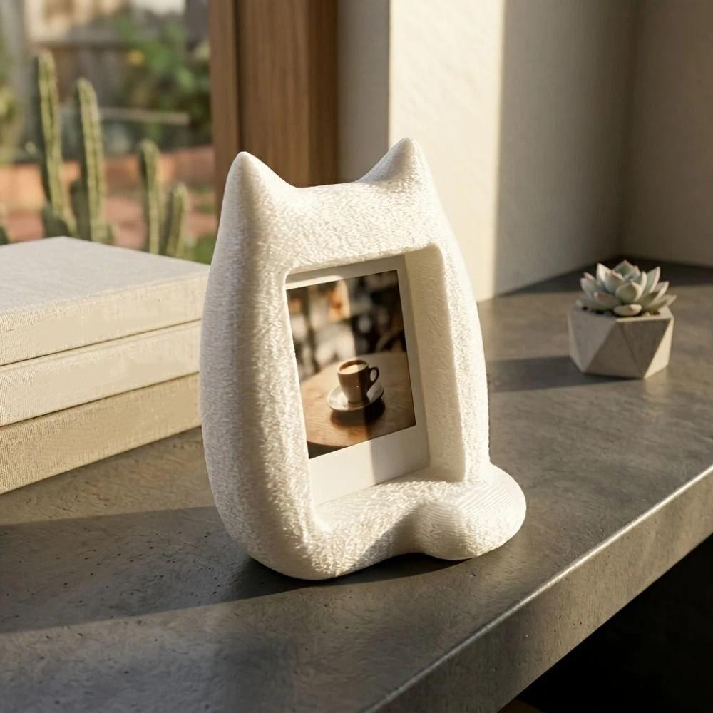 Home Decoration Cat Photo Frame 3D Printed DIY Desktop Ornament Album Ornament Office Desk