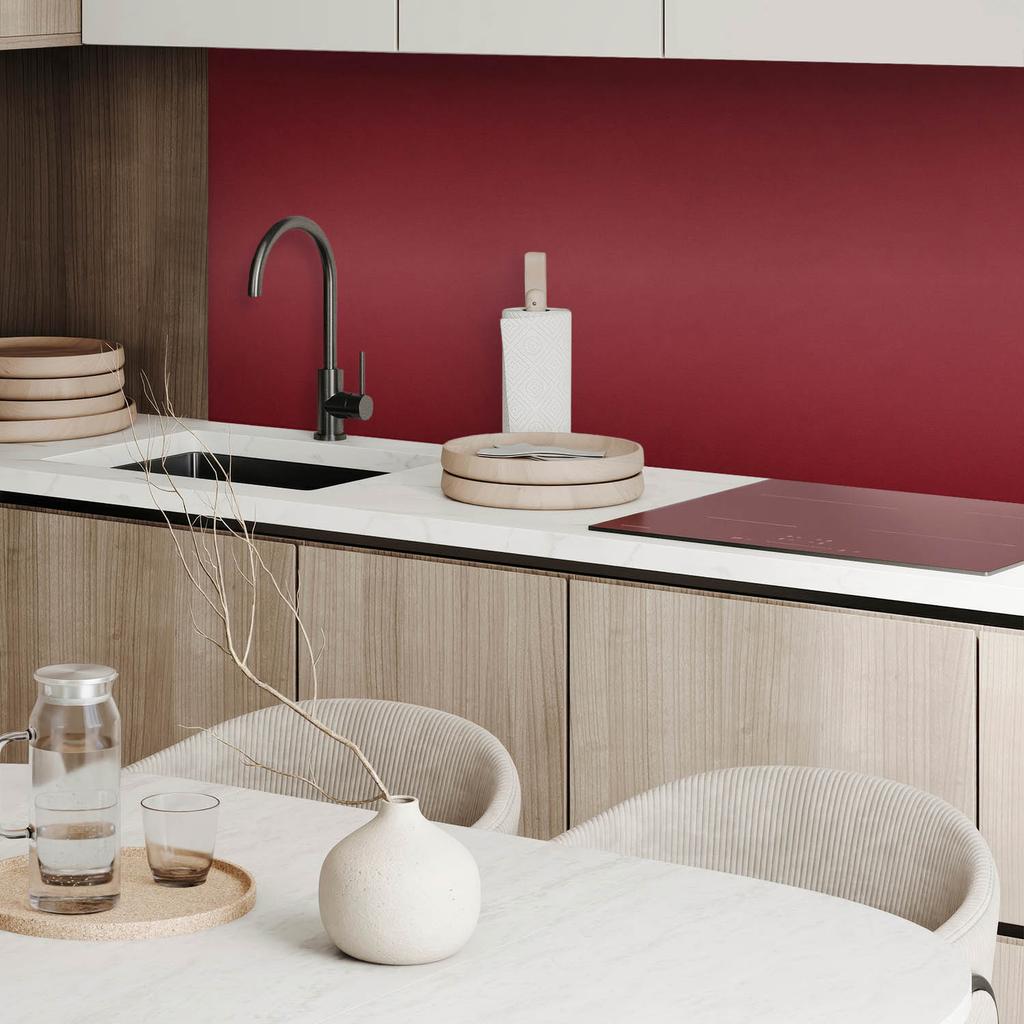 Self-Adhesive Panel With Print - Perfect For The Kitchen 120x60 cm Burgundy Color