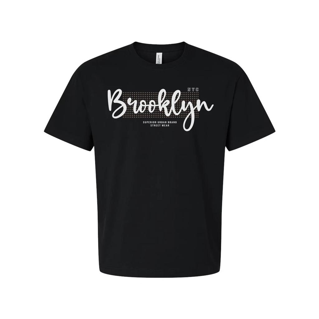 Brooklyn Script Graphic T Shirt For Unisex Casual Streetwear Everyday Wardrobe E