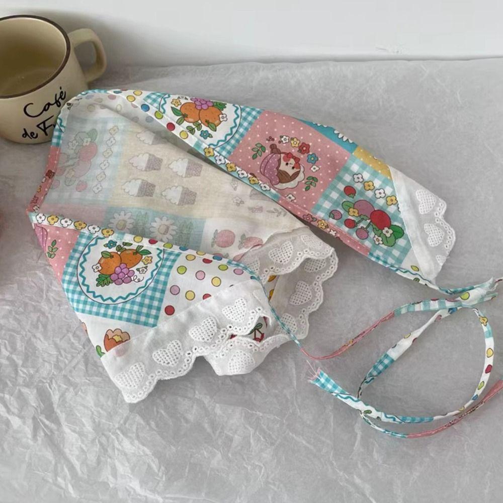 Французский стиль кружевной ободок Ins платок на голову элегантный треугольный шарф пляж