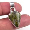 Natural Unakite Gemstone 925 Solid Sterling Silver Jewelry Pendant 1.25'' Y9f76