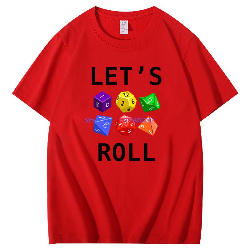 Lets Roll Dice Fashion Graphic T Shirts Summer Casual Tees Tops Cotton New Shirts And Tshirts Unisex Round Neck Tshirt