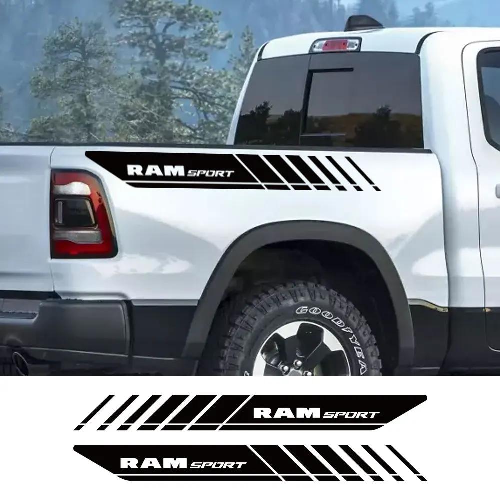 For Dodge RAM Car Stickers Sport Pickup Rear Trunk Side Decals Truck Graphics Letters Vinyl Decor Cover Auto Tuning Accessories WW15