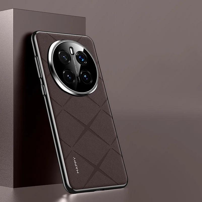 Для Honor Magic 7 Pro Роскошный кожаный чехол с покрытием рамки для Huawei Honor Magic7 Pro 6pro Magic 6 RSR Гальванизированная рамка Защитный противоударный бампер