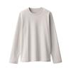 MUJI Гладкий трикотажный свитер с круглым вырезом и длинным рукавом BBC32A3S Светло-серый S Комплект из 2 футболок для женщин