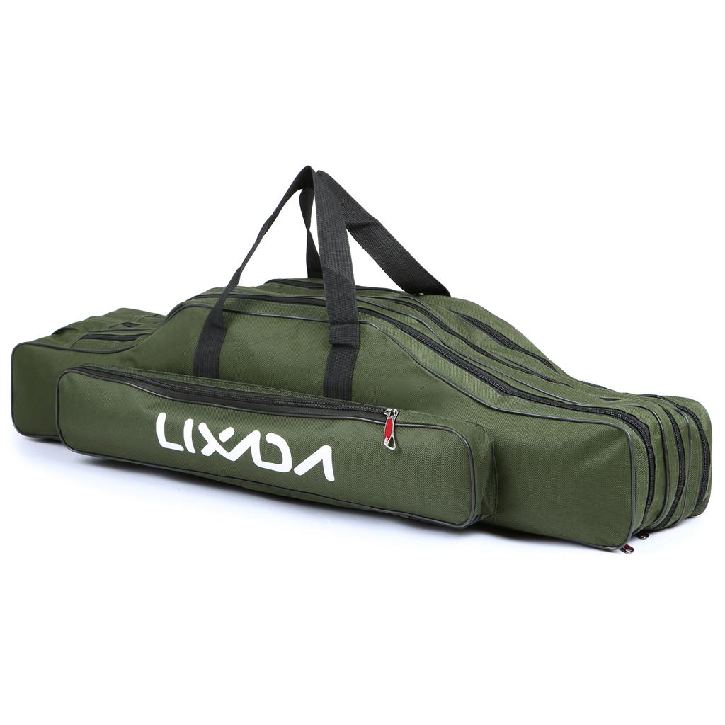 Lixada 3-слойная сумка для удочки, портативный складной чехол для переноски удочки, сумка для хранения рыболовной катушки, снастей