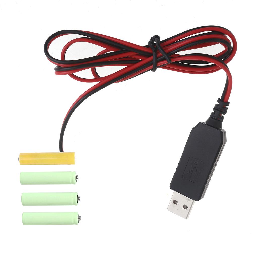 Универсальный USB на 6 В AAA Кабель-удлинитель для исключения виртуальной батареи USB Кабель-преобразователь для радио, светодиодной лампы, игрушки, пульта дистанционного управления
