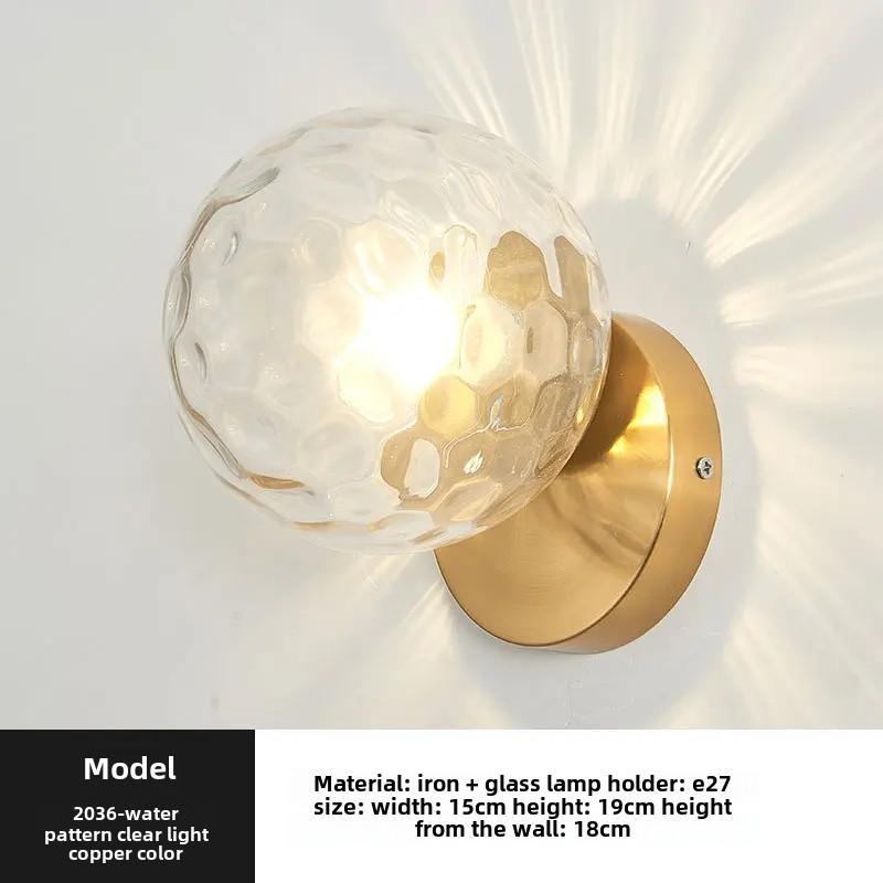 Светодиодный настенный светильник Nordic IndoorIron Modern Stairs E27, круглый стеклянный светильник для гостиной, спальни, коридора, прохода
