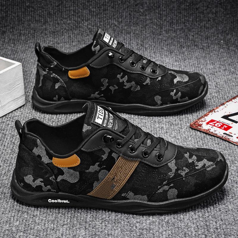 Весенняя и осенняя обувь Мужская обувь больших размеров Холщовая обувь Низкий верх для отдыха на плоской подошве