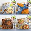 Food Paella Pizza Wall Art Pillow Case Sofa Decorative Home Double-sided Printing Short Plush Cushion Pillow Cover Holiday Gift