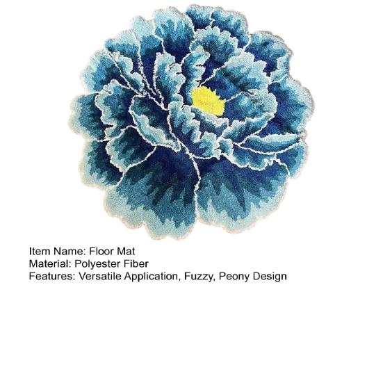 Пушистый цветочный коврик для пола, плюшевый коврик для ванной с пионами и противоскользящей основой, моющийся ковер в форме цветка для гостиной, ванной, детской, спальни, кухни
