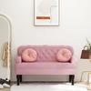 Pink Bench with Backrest 119.5x64.5x75 Cm Velvet
