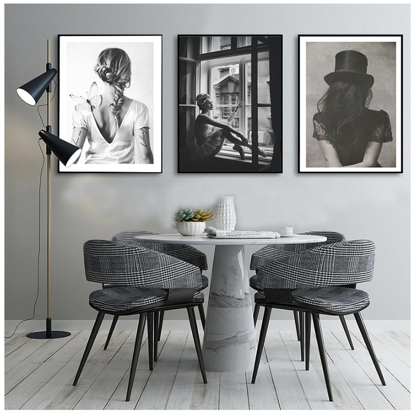 Wall Art Pictures For Living Room Decorative Prints On The Wall Nordic Poster Black White Canvas Painting Beautiful Photo