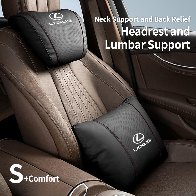 Car Seat Headrest Lumbar Support Neck Pillow Waist Cushion Backrest For Lexus UX250h RX450h CT200h RX400h RX300 NX300h RX350 AEK1