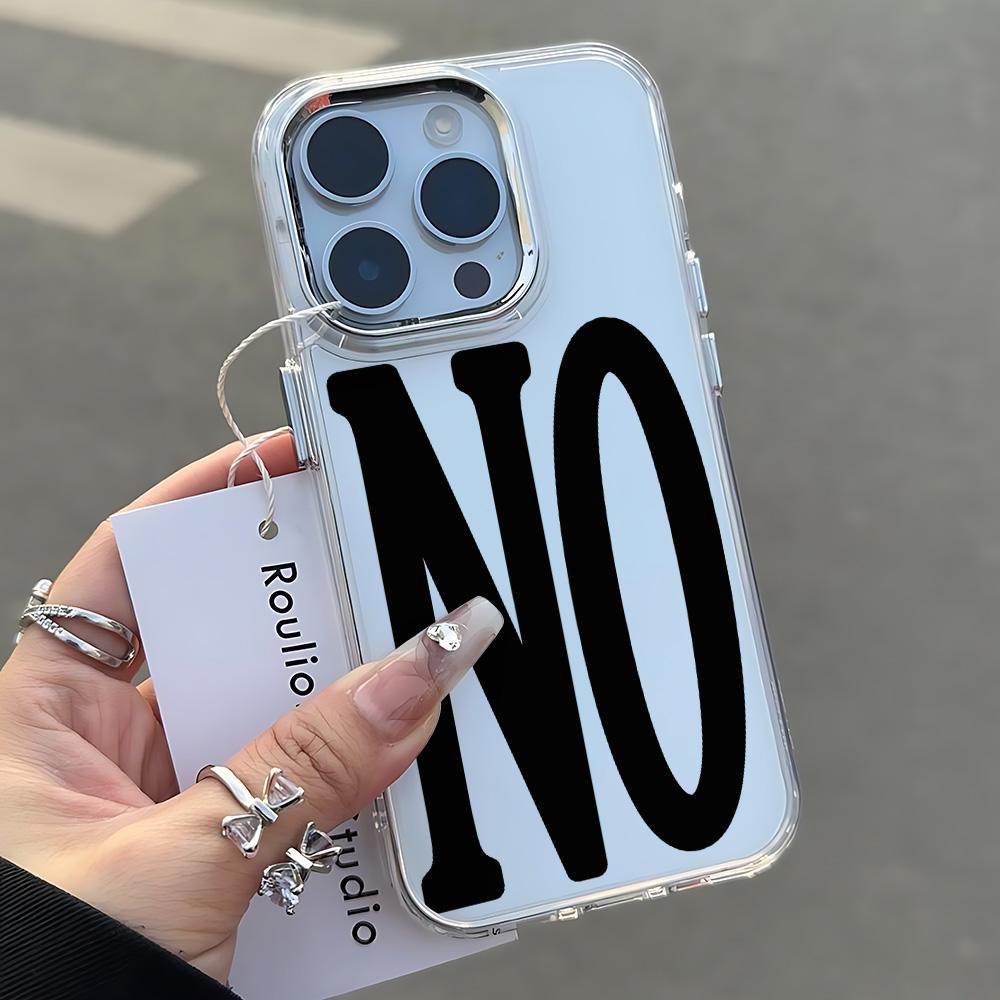 Black White Letters NO and YES Phone Case for Samsung Galaxy A73 A16 A06 A35 A55 A25 A05S A15 A56 A54 A36 A34 A24 A26 A04 4G 5G