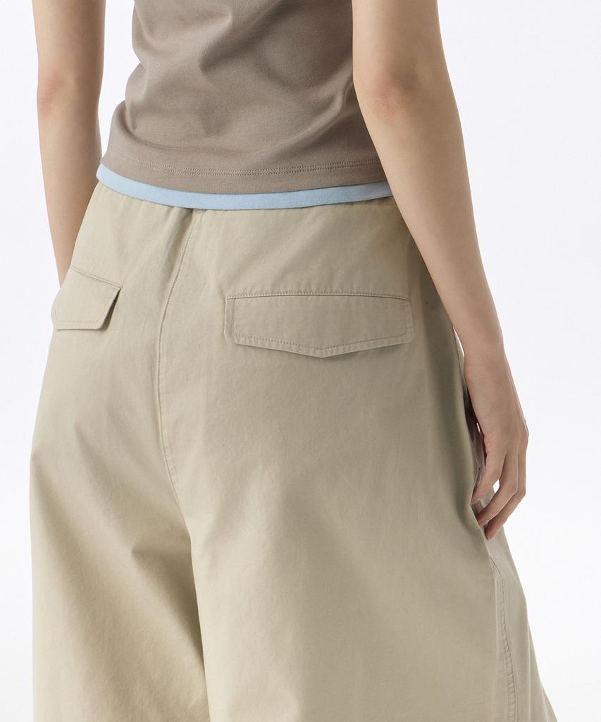 MUSINSA STANDARD WOMAN Женские хлопковые парашютные брюки [Светло-бежевый]