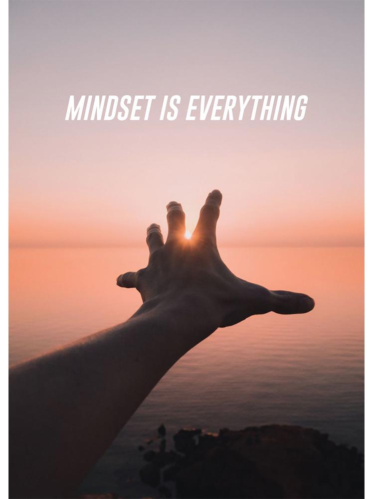 Motivational Quote Mindset Is Everything Shark Fish Poster Print Canvas Painting Inspirational Nordic Wall Art Room Home Decor