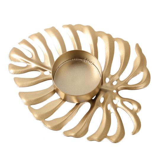 Подсвечник в форме листа, настольный орнамент, металлический подсвечник в виде черепахи в форме листа для домашнего декора