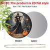 2D Flat Aluminium Halloween Sign with Witch Pattern - Halloween Figurine Ornaments - Ideal for Front Door, Wall, Porch, Window Decor - Ideal