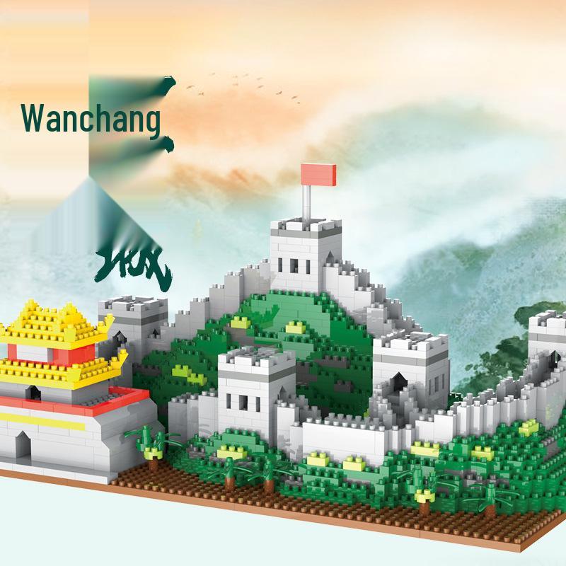 Строительные блоки Great Wall с микрозерном: Образовательная игрушка повышенной сложности для взрослых, мальчиков и девочек