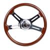 457mm Steering Real with Horn Button 18-inch Wheel, Wood, Truck/Car Replacement, (A)