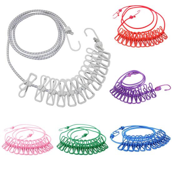 180 см эластичная уличная веревка для белья, брюки, вешалка для сушки белья с 12 зажимами