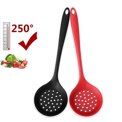 1 шт., силиконовая дырявая ложка, черная, красная пищевая кухонная утварь, ложка, кухонные инструменты, горячий горшок, рыболовная ложка, рыболовный забор, посуда
