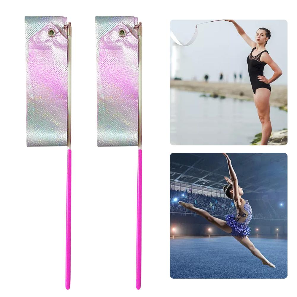 2 шт. Вращающаяся палочка, лента для танцев, гимнастика, балет, сувениры на день рождения
