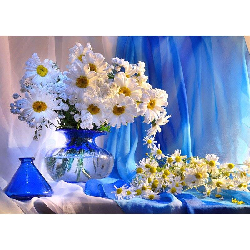 New DIY 5D Diamond Painting Flowers Diamond Embroidery Little Daisy Cross Stitch Full Round Drill Mosaic Home Decor Gift