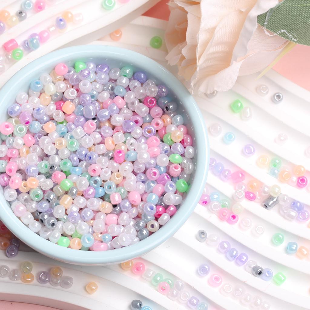 Home Party Supplies Czech Glass Candy Cream Color Round Hole Bead Jewelry Makin Seed Beads DIY Beads Handmade About600Pcs