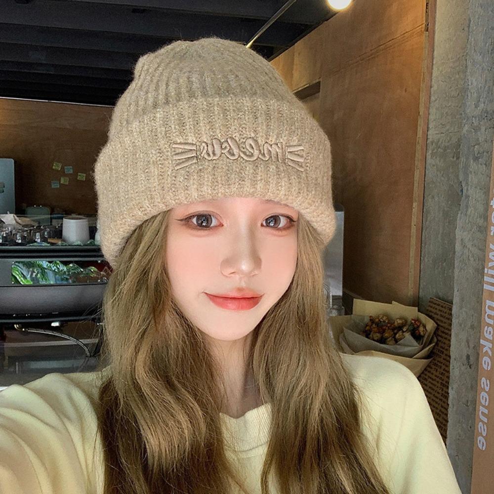 Multi Colors Knitted Beanies Solid Cute Warmer Bonnet New Female Beanie Caps Outdoor