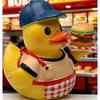 Funny Burger Duck - Unique Cute Cartoon Food Figurine,Realistic Food Art Model,Desk Decor for Home Office Hamburger Restaurant