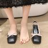 Женские летние босоножки Мэри Джейн с бантом, дизайнерские массивные туфли, женские летние новые туфли-лодочки с открытой пяткой, вечерние туфли-лодочки для вечеринок