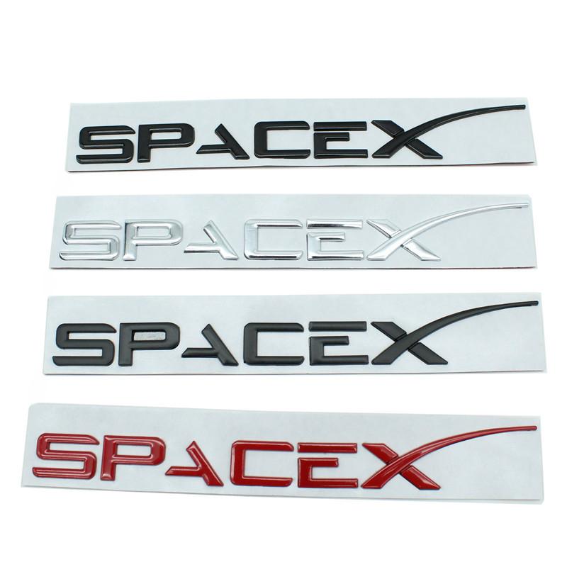 3D ABS Logo DUAL Motor SPACEX Letters Nameplate Car Emblem Rear Trunk Badge Decal Sticker For Tesla Model 3 Y S X Accessories