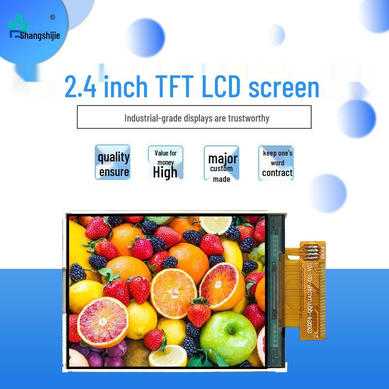 2.4" TFT LCD Display Screen, 24-pin, Strong Solder, Supports MCU8/SPI Interface