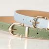 Регулируемая золотистая пряжка овальной формы, тонкий ремень из ПУ-кожи, универсальный ремень, женский пояс для талии, для пальто, юбок, джинсов