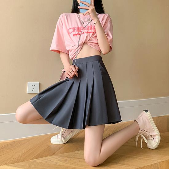 Юбка средней длины с эластичной резинкой на талии для женщин, летняя плиссированная юбка в карманном стиле для высокой талии, утягивающая короткая юбка, модная женская одежда