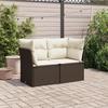 VidaXL Canapé de Jardin avec Coussins 2 Places, Siège avec Dossier, Meuble de Patio Arrière-cour Terrasse Extérieur, Marron 366201