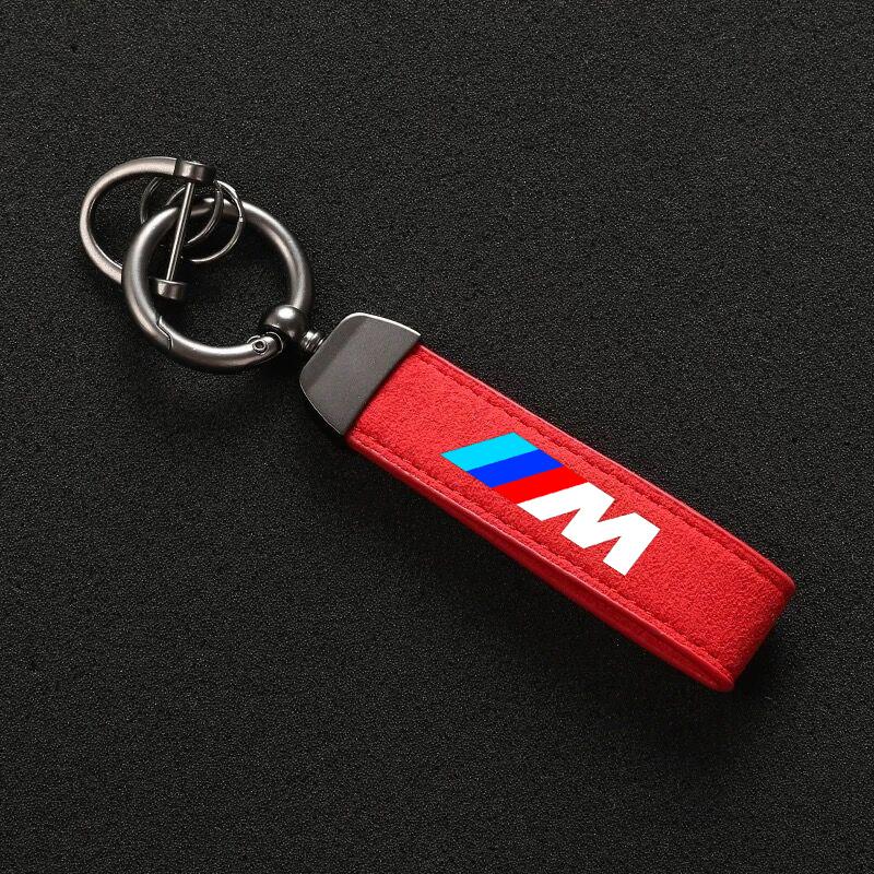 CLUZ8 Leather Car Keychian Rings Keyring Key Holder For BMW M Emblem E46 E36 E34 F10 E90 F30 E60 F30 E53 E30 E92 E87 Accessories
