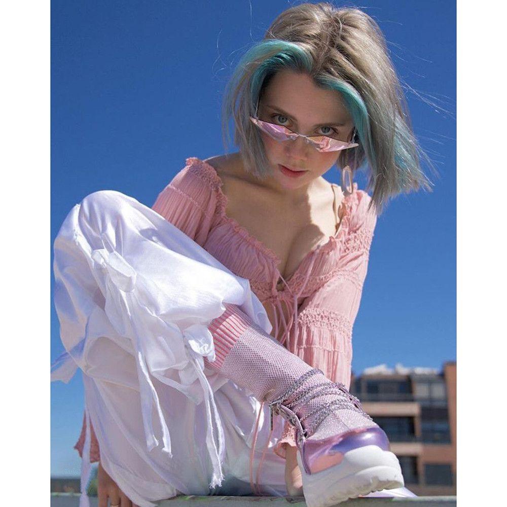 Ladies Eyewear UV400 Fashion Women Sunglasses True Film Lens Rimless Sun Glasses Diamond Shape