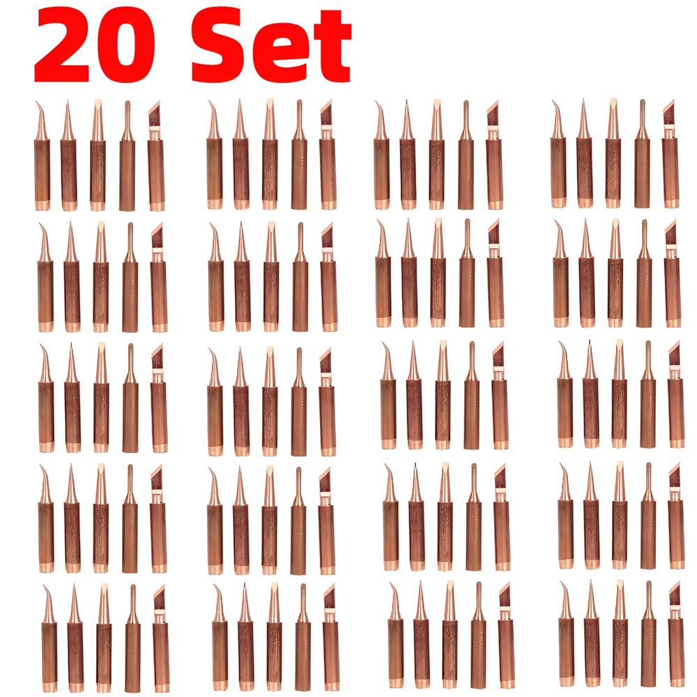5/10/20Набор 900M-T Немагнитные наконечники для паяльника из чистой меди для 936 907 Корпус паяльника Инструменты для пайки Фирменное жало