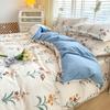 Ins Ветер Двойное Заклинание Растение Цветок Утолщенный Шлифованный Набор из Четырех Предметов, Маленький Свежий Студенческий Набор Постельного Белья из Трех Предметов